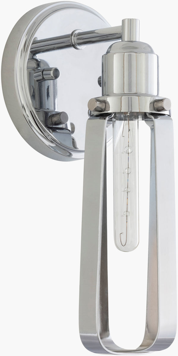 Surya Jack Modern 5" X 5" X 11" Wall Sconce - Revitalize Your Space With Stylish, Contemporary Lighting Design Fixture, Metallic ,Nickel,Base, Metallic ,Nickel,Shade, Metallic ,Nickel Iron Jck-001