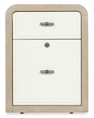 Hooker Furniture Brixton Mobile File Cabinet With Locking File Drawer, Two-Tone Elm & Ivory Finish, Hidden Compartment And Casters 6022-10416-80