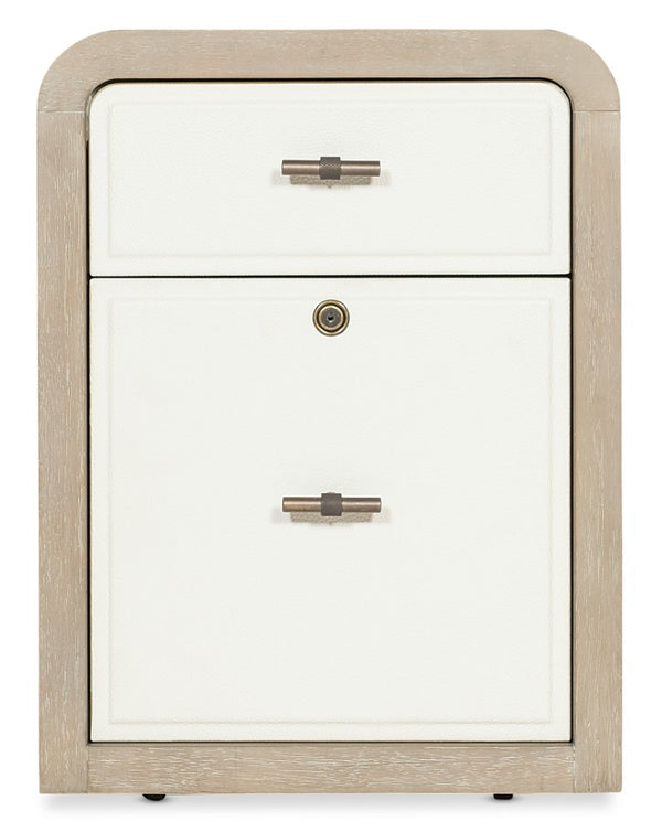 Hooker Furniture Brixton Mobile File Cabinet With Locking File Drawer, Two-Tone Elm & Ivory Finish, Hidden Compartment And Casters 6022-10416-80