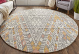 Feizy Rugs Arazad Hand-tufted Wool & Nylon Geometric Rug - Vibrant Transitional Design For Stylish Living Spaces Gray,Ivory,Orange Wool,Nylon 7238476ftng000n80