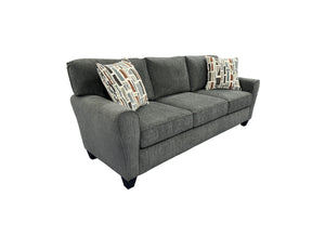 Porter Designs Reese Modern Upholstered Sofa - Elegant Comfort With Abstract Pillows For Your Home Gray Fabric 01-207-01-2961