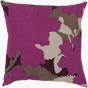 Surya Organic Modern Jd-026 18" Accent Pillow - Charming Cotton Decor For Living Spaces, Easy Care! Plum Cotton Jd026-2222d