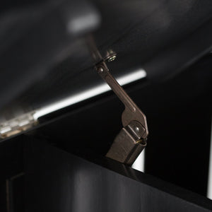 English Elm Acadian Handcrafted Entryway Storage Bench with Lift-Top Seating, Solid Wood, Transitional Design Black B136P158259