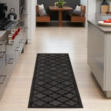 Nourison Easy Care NES01 Machine Made Flat Weave Solid Border Indoor/Outdoor Modern Outdoor Rug Charcoal Black, Charcoal Black 84% Polypropylene,16% Polyester 99446934871