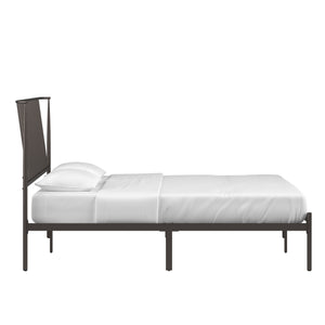 Homelegance By Top-Line Dante Metal Platform Bed with Curved Metal Headboard Dark Bronze Metal