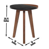 English Elm Steve Silver - Caspian - Round Accent End Table - Brown