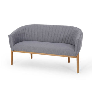 English Elm Loveseat Mid-century Modern Channel Tufted Upholstered Sofa with Rubberwood Tapered Legs 65780.00FCHAR