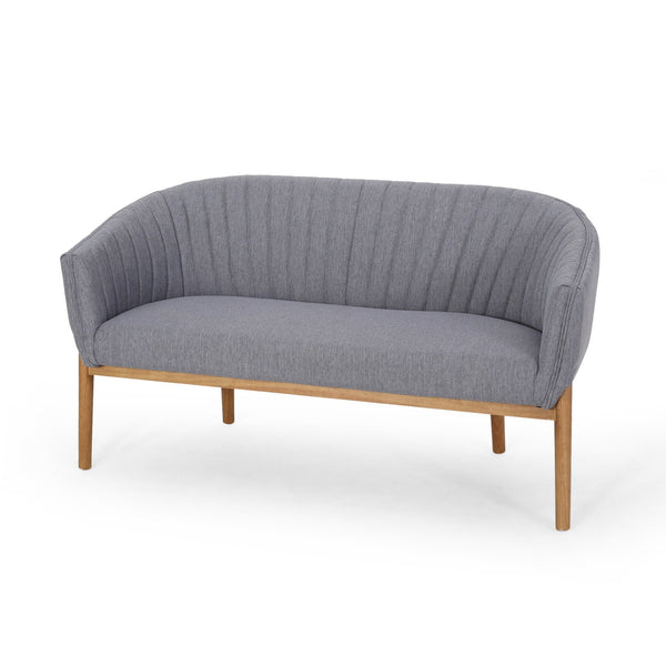 English Elm Loveseat Mid-century Modern Channel Tufted Upholstered Sofa with Rubberwood Tapered Legs 65780.00FCHAR