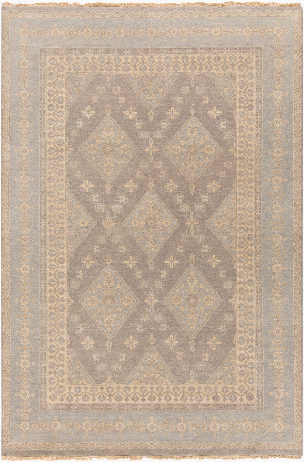 Surya Jade Handmade 2' X 3' Elegant Medium Pile Rug With Fringe - Exquisite Comfort And Style For Home Gray Wool Jde3000-69