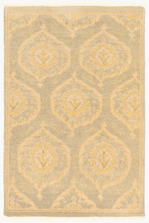Surya Jade Handmade 2' X 3' Elegant Medium Pile Rug With Fringe - Exquisite Comfort And Style For Home Light Olive Wool Jde3001-23