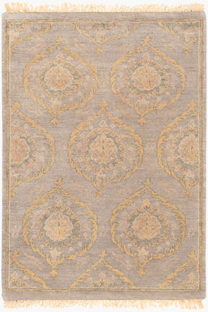 Surya Jade Handmade 2' X 3' Elegant Medium Pile Rug With Fringe - Exquisite Comfort And Style For Home Taupe Wool Jde3002-912