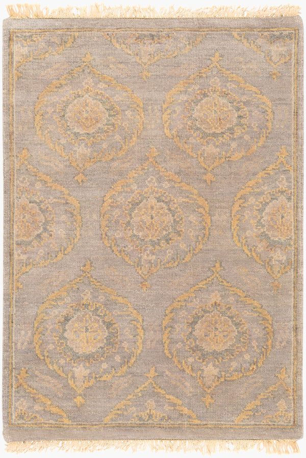 Surya Jade Handmade 2' X 3' Elegant Medium Pile Rug With Fringe - Exquisite Comfort And Style For Home Taupe Wool Jde3002-912