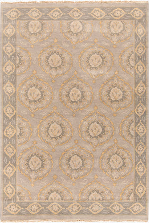 Surya Jade Handmade 2' X 3' Elegant Medium Pile Rug With Fringe - Exquisite Comfort And Style For Home Taupe Wool Jde3002-69