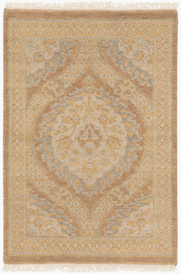Surya Jade Handmade 2' X 3' Elegant Medium Pile Rug With Fringe - Exquisite Comfort And Style For Home Tan Wool Jde3003-23