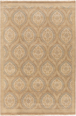 Surya Jade Handmade 2' X 3' Elegant Medium Pile Rug With Fringe - Exquisite Comfort And Style For Home Tan Wool Jde3003-69