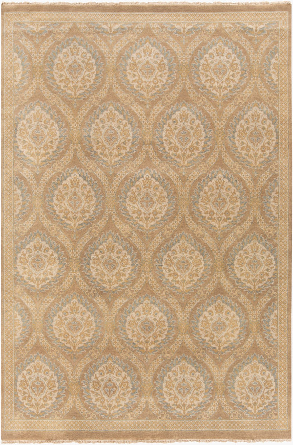 Surya Jade Handmade 2' X 3' Elegant Medium Pile Rug With Fringe - Exquisite Comfort And Style For Home Tan Wool Jde3003-69