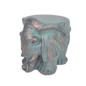 English Elm Christopher Knight Home® - Elephant Copper Patina Garden Stool - Weather-Resistant Magnesium Oxide Accent Table, 16.75L x16W x14.25H 63393.00COP