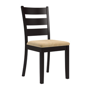 Homelegance By Top-Line Alejandro Black Wood Beige Microfiber Dining Chairs (Set of 2) Black Rubberwood
