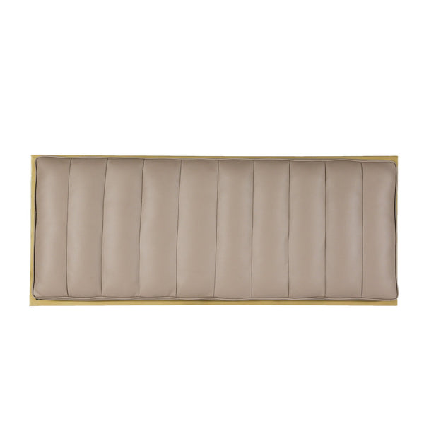 English Elm Christopher Knight Home® - BENCH Gold Faux Leather Upholstered Bench 46" Long Elegant Modern Seating with Sturdy Frame and Comfort - Stylish Accent for Entryway, Bedroom, Living Room 71748.00