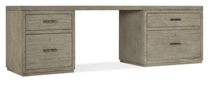 Hooker Furniture Linville 96" Desk With Weathered Mink Finish, Expansive Work Surface, Secure Locking Files And Modern Hardware Medium Wood 6150-10923-85
