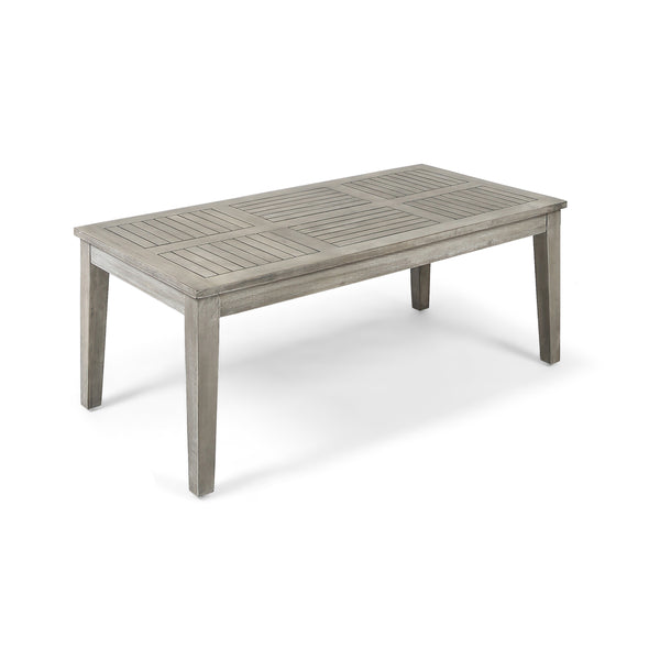 English Elm Christopher Knight Home® - HAMPTON Acacia Wood Coffee Table with Slat Top, Weather-Resistant Durable Hardwood, 44.9" L Grey 60399.00LGRY