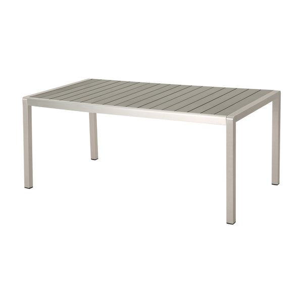 English Elm Coral Outdoor Faux Wood Aluminum Dining Table Seats Six on Patio or Deck 60452.00
