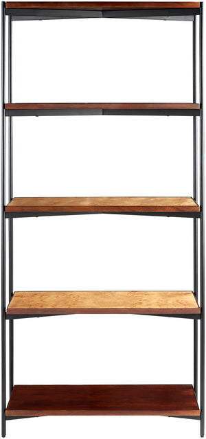 Judith JDI-005 72"H x 33"W x 12"D Bookcase JDI-005  Top: Brown; Base: Gray Surya