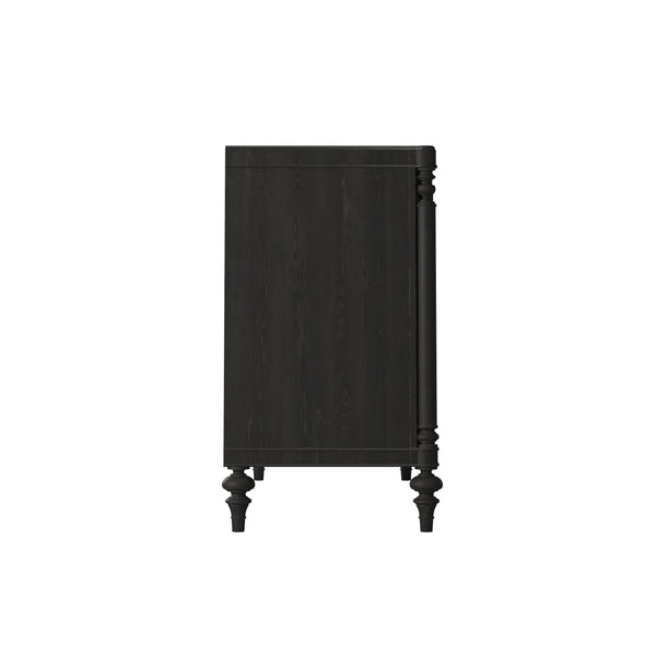 Atrium 3 Drawer Chest - Elegant Blackened Sable Finish with Curved Moldings & Oil Rubbed Bronze Pulls