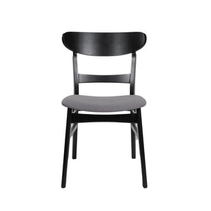 English Elm Christopher Knight Home® - Dining Chair - Mid-Century Modern Dark Grey Upholstered Seat With Stylish Wood Frame & Legs 58915.00DGYBLK