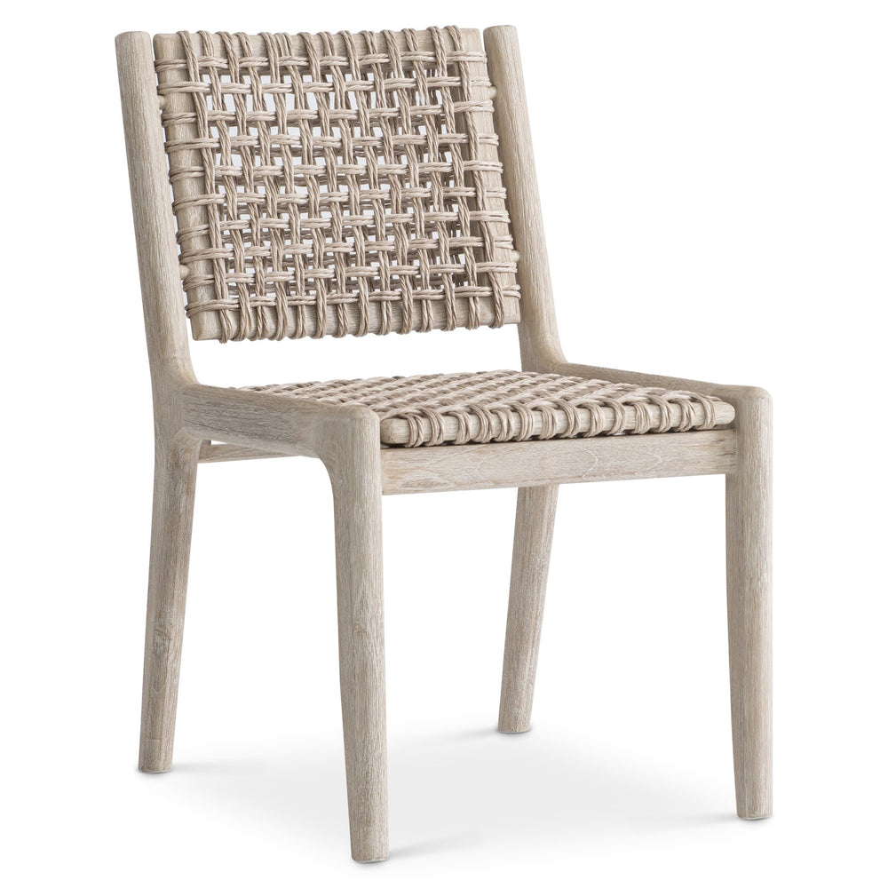 Bernhardt Bernhardt Atlas Outdoor Side Chair With Teak Frame & All-Weather Wicker, Sea Oat/Pampas Finish Elegance X09543
