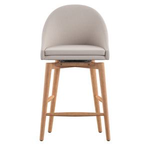 Homelegance By Top-Line Montague Mid-Century Wood Swivel Counter Height Stools (Set of 2) Beige Rubberwood