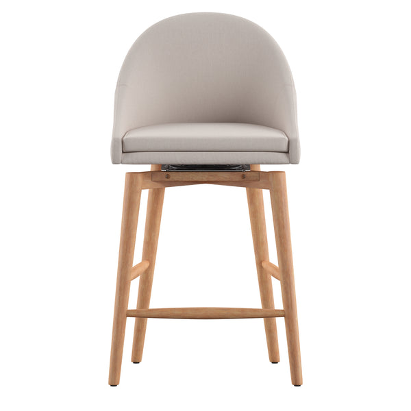 Homelegance By Top-Line Montague Mid-Century Wood Swivel Counter Height Stools (Set of 2) Beige Rubberwood