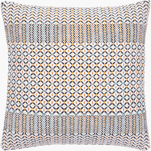 Surya Jaden Bohemian Global 18" Accent Pillow - Soft Cotton, Unique Design, Perfect For Home Decor Ink Blue Cotton,Cotton Jdn002-2222p