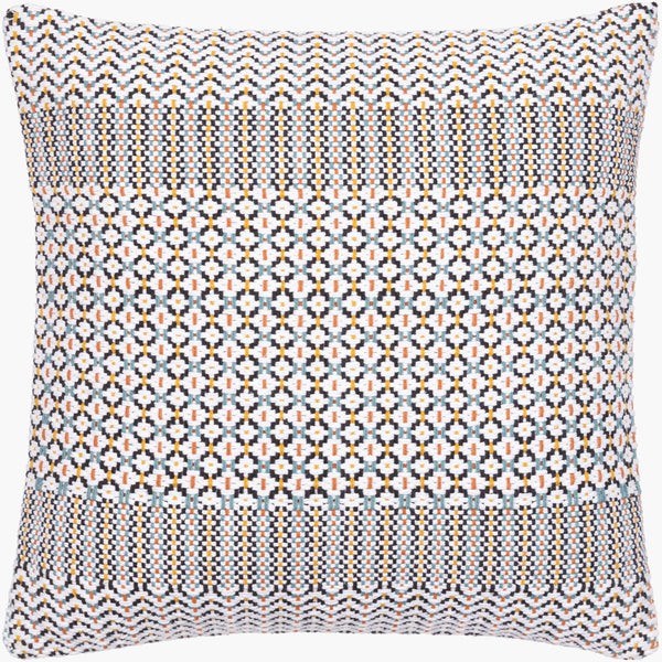 Surya Jaden Bohemian Global 18" Accent Pillow - Soft Cotton, Unique Design, Perfect For Home Decor Ink Blue Cotton,Cotton Jdn002-2222p