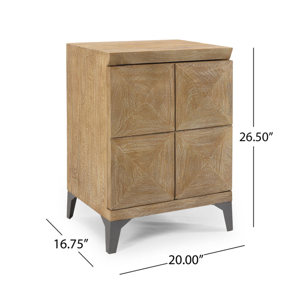 English Elm Christopher Knight Home® - WOODEN Sandblasted Oak Mango Wood Cabinet with Iron Accents, Handcrafted Storage Cabinet, 20”W 66485.00