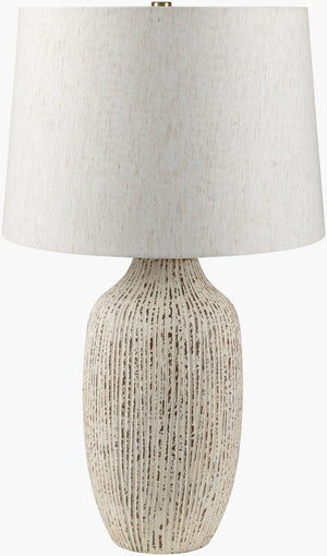 Livabliss Judarn Ceramic Table Lamp with Linen Shade Rustic Traditional Style for Living Room JDR-001