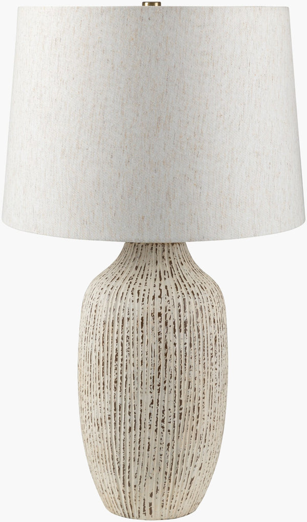 Livabliss Judarn Ceramic Table Lamp with Linen Shade Rustic Traditional Style for Living Room JDR-001