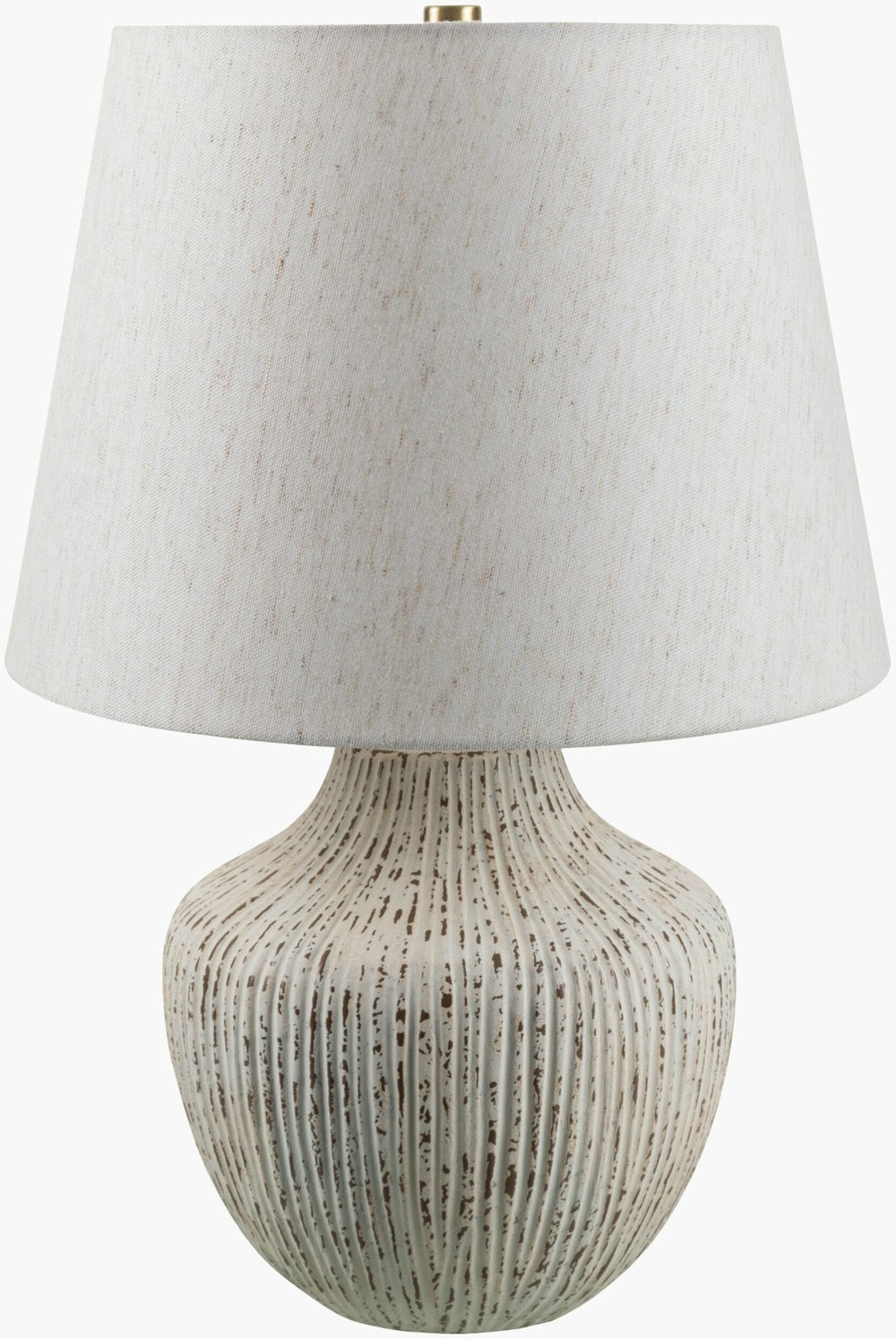 Livabliss Judarn Ceramic Accent Lamp with Linen Shade Warm Glow for Bedside or Console JDR-002