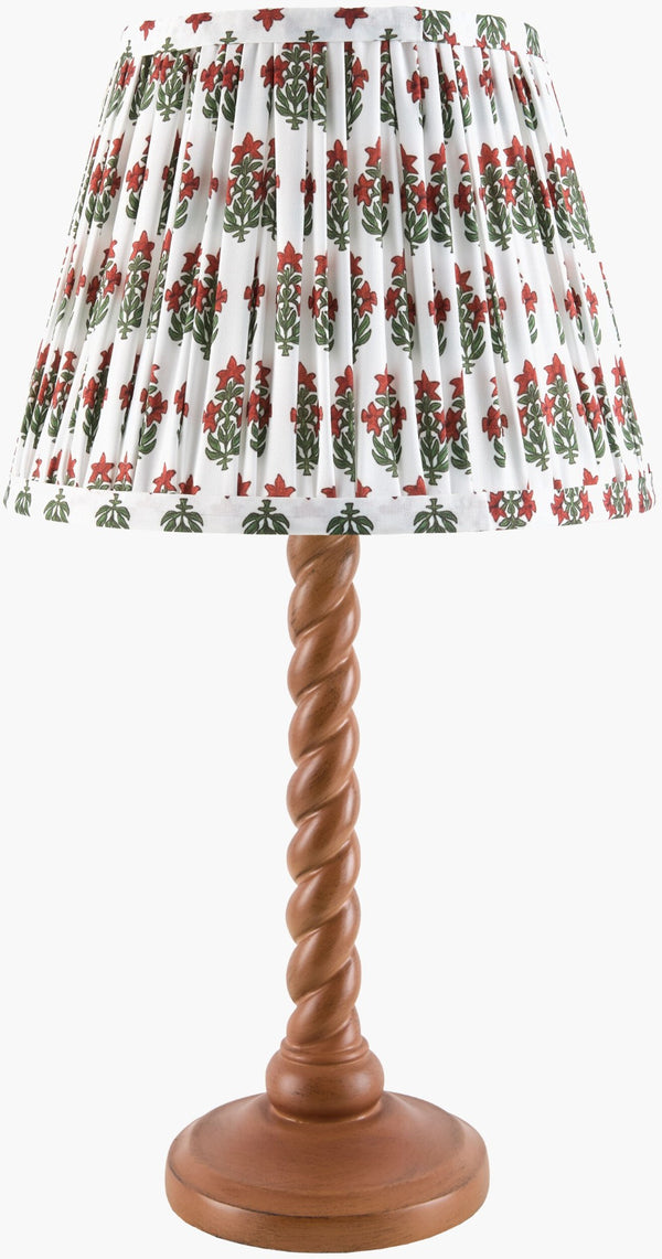 Livabliss Jardina Hand-painted Arts and Crafts Accent Lamp Felt Linen Metal Artisan Design JDRN-003