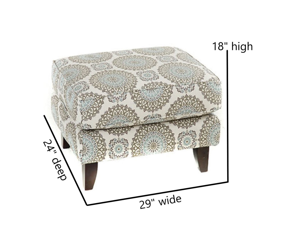 Fusion Grande Mist Brianne Twilight Ottoman - Versatile Padded Footrest For Family-friendly Spaces Multi W,52% Polyester 48% Rayon 453 Brianne Twilight Ottoman
