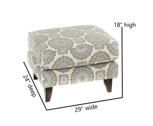 Fusion Grande Mist Brianne Twilight Ottoman - Versatile Padded Footrest For Family-friendly Spaces Multi W,52% Polyester 48% Rayon 453 Brianne Twilight Ottoman