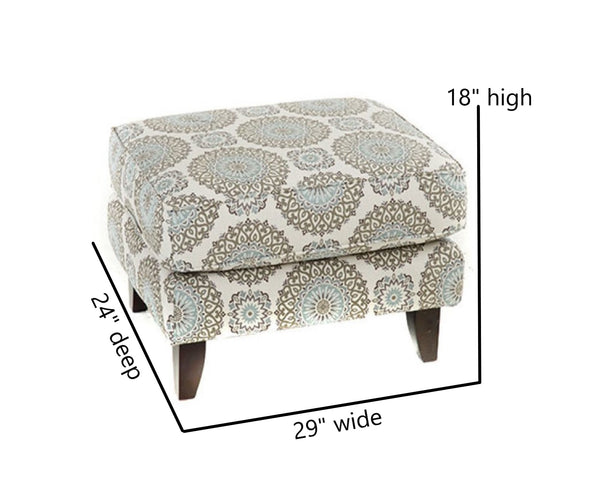 Fusion Grande Mist Brianne Twilight Ottoman - Versatile Padded Footrest For Family-friendly Spaces Multi W,52% Polyester 48% Rayon 453 Brianne Twilight Ottoman