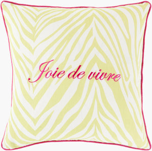Surya Joie De Vivre 18"L X 18"W Cotton Accent Pillow - Luxurious Style For Elegant Home Décor! Light Green Linen,Cotton Jdv001-2020d