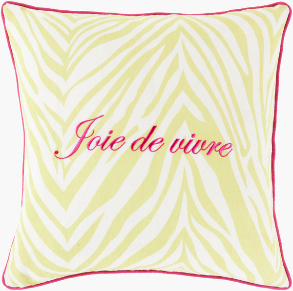 Surya Joie De Vivre 18"L X 18"W Cotton Accent Pillow - Luxurious Style For Elegant Home Décor! Light Green Linen,Cotton Jdv001-2020d