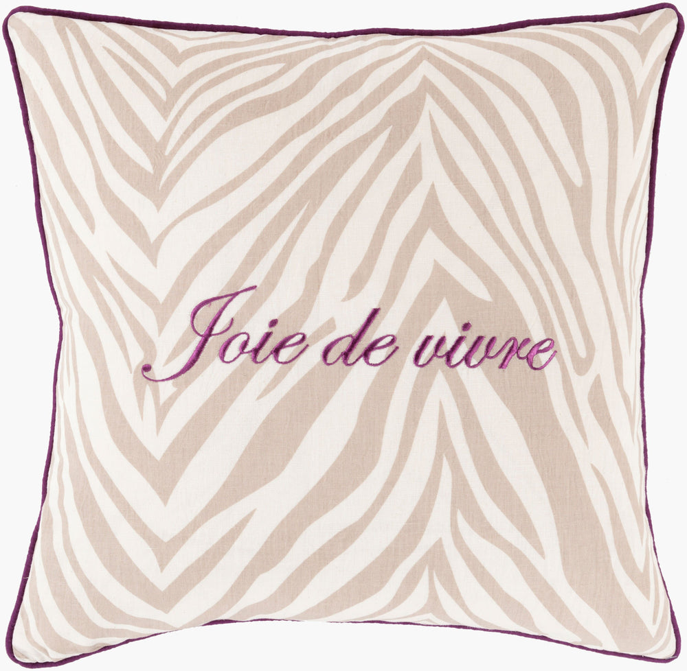 Surya Joie De Vivre 18"L X 18"W Cotton Accent Pillow - Luxurious Style For Elegant Home Décor! Plum Linen,Cotton Jdv002-1818p