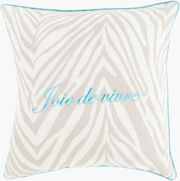 Surya Joie De Vivre 18"L X 18"W Cotton Accent Pillow - Luxurious Style For Elegant Home Décor! Ivory Linen,Cotton Jdv003-2222d