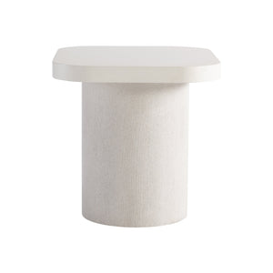 Bernhardt Bernhardt Ellison Side Table With Adobe Faux-Stone Top And Sandblasted White Ash Base, Adjustable Glides, Modern Transitional Appeal 553121