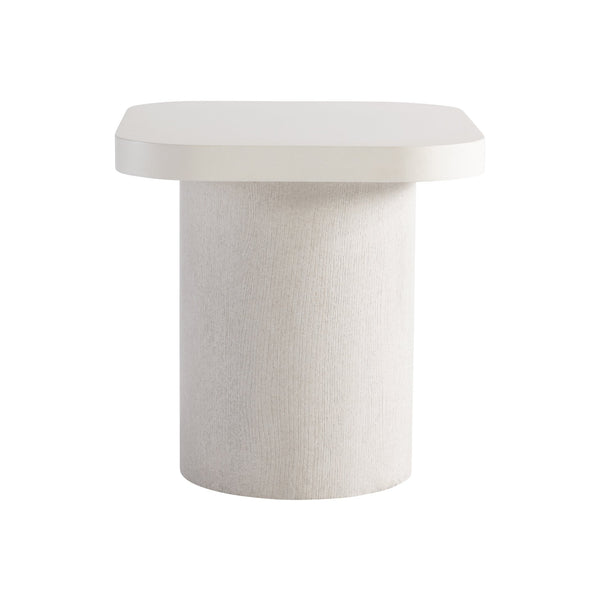 Bernhardt Bernhardt Ellison Side Table With Adobe Faux-Stone Top And Sandblasted White Ash Base, Adjustable Glides, Modern Transitional Appeal 553121