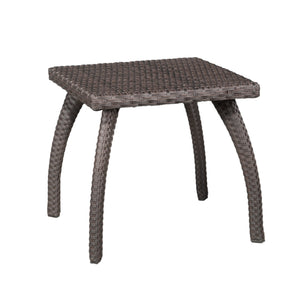 English Elm Christopher Knight Home® - HONOLULU Rattan Side Table with Powder-Coated Iron Frame – Compact 17.75" Square Accent Table, Stylish Brown 57555.00IRN