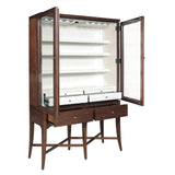 Modern Wood Bar Cabinet with Glass Doors and Storage Drawers Brown with Walnut Wood Finish P301-BAR-K1 Pulaski Furniture